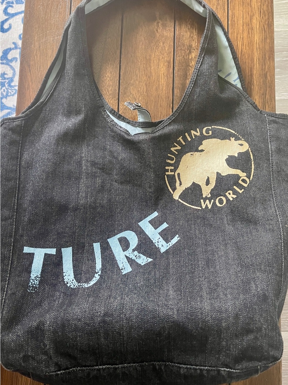 Hunting world denim tote bag - Picture 5 of 13